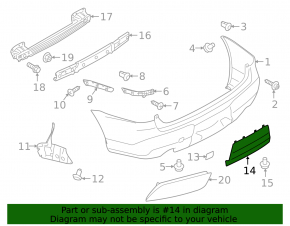 Subaru Ascent 19-26 rear bumper lower center trim
