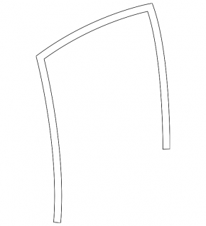 Rear left glass seal Subaru XV Crosstrek 18-23