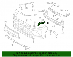 Front bumper mount left Mitsubishi Eclipse Cross 18-