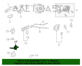 Lexus RX350 RX450h 10-15 rear right door stop