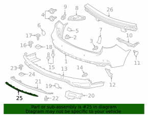 Acura MDX 17-20 rear bumper lip molding chrome