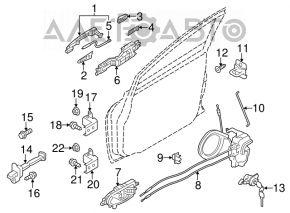 Front left door limiter Nissan Leaf 18-