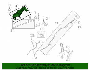 Rear wiper linkage with motor for Subaru Outback 10-14