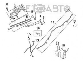 Rear wiper linkage with motor for Subaru Outback 10-14