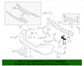 Left rear bumper reinforcement bracket for Kia Optima 16-20