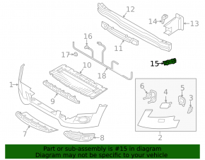 Front bumper mount on the right fender for the Audi A4 B8 13-16 Allroad