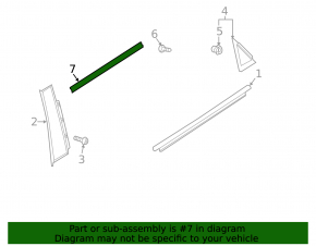 Rear right inner door glass seal for Audi A3 8V 16-18 5d