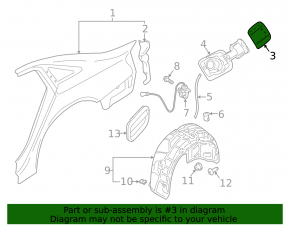 Fuel filler door Audi A4 B9 17-25