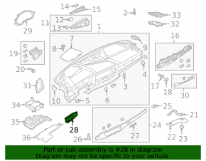 Front panel trim left Audi A4 B9 17 - wood grain, scratches