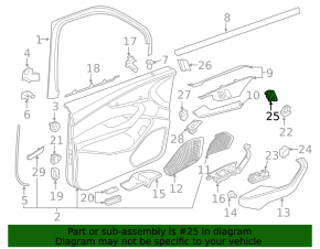 Front right central locking button for Audi A4 B9 17-25 black