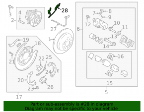 ABS sensor rear left Hyundai Santa FE Sport 17-18 rest AWD