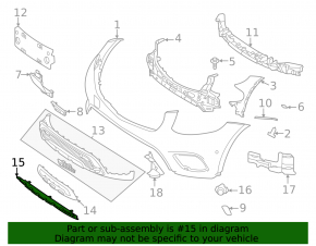 Front bumper mount center lower Mercedes GLC 300/350e 16-22