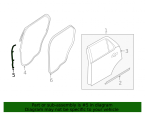 Door seal side rear left Ford Explorer 11-19