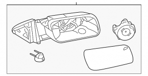 Right side mirror complete Ford Flex 13-19 electric, without memory