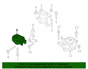 Engine mount rear Ford Edge 15- 2.0T