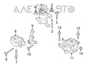 Engine mount rear Ford Edge 15- 2.0T