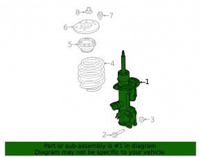 Lincoln Continental 17-20 front right shock absorber for R19, electric