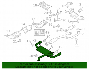 Rear muffler with barrels for Mazda3 MPS 09-13
