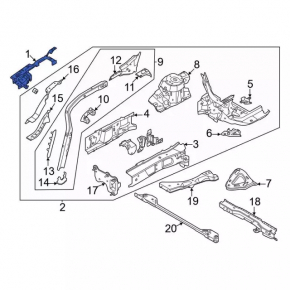 Front fender bracket, center right, Ford Bronco Sport 2021-2025