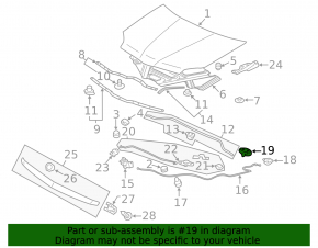 Hood Lock Opening Handle Interior Mitsubishi Galant 04-12 Black