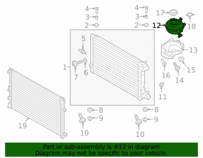 Coolant expansion tank for Porsche Cayenne 19-26