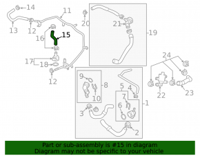 Left cooling pipe Audi A3 8V 15-20 upper, 2.0T