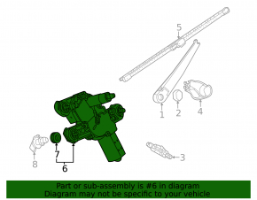 Rear windshield wiper linkage with motor for Volkswagen ID.4 23-25