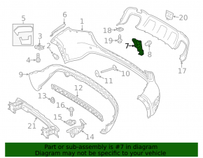 Rear bumper mount inner right Mercedes GLA 15-17