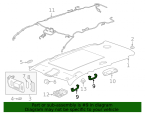 Ceiling handle front left Cadillac ATS 13-19 black