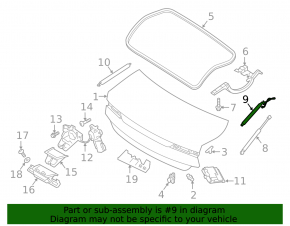 Left trunk lid shock absorber Volvo S90 17-25 electric