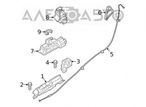 Trunk door handle with button BMW X3 G01 18-21 under camera, broken