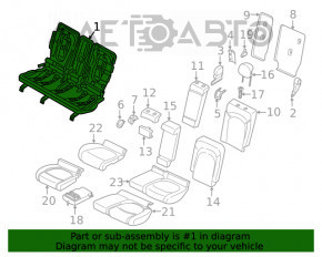 Rear row of seats 2 row BMW X1 F48 16-22 one-piece, leather beige Oyster