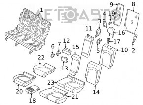 Rear row of seats 2 row BMW X1 F48 16-22 one-piece, leather beige Oyster