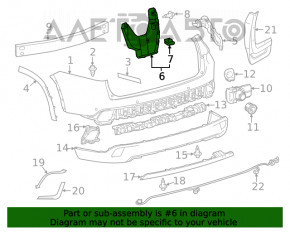 Rear bumper liner left Toyota Highlander 14-19