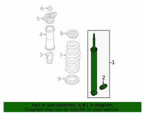 Shock absorber rear right Hyundai Sonata 15-16 without support