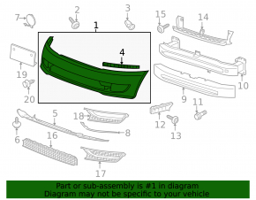Bare front bumper for VW Passat b7 12-15 USA