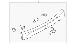 Trunk door molding Mitsubishi Outlander 14-15 prerest