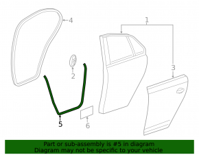 Door seal rear right VW Jetta 11-18 USA