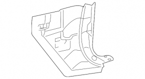 Front pillar trim lower left Lexus LS460 LS600h 07-17 black