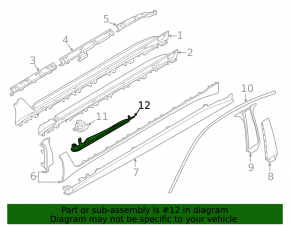 Bracket for the illumination module in the right sill BMW i4 22-26
