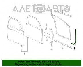 Door Seal Front Left Chrysler 300 11-23