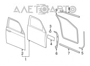 Door Seal Front Left Chrysler 300 11-23