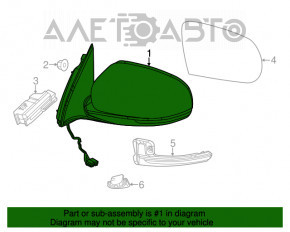 Side mirror left Jeep Cherokee KL 14-20 structure, heating