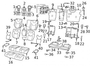 Rear row of seats 2nd row Jeep Cherokee KL 19- cloth black