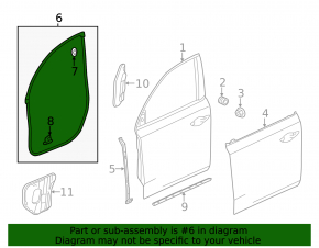 Front Left Door Seal Acura MDX 14-20