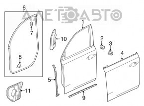 Front Left Door Seal Acura MDX 14-20