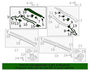 Wiper arm right Honda Clarity 18-21 usa