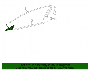 Infiniti QX30 17-19 front right door triangle molding