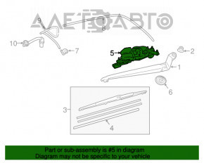 Rear wiper linkage with motor for Lexus RX350 RX450h 16-22