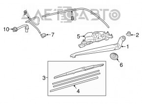 Rear wiper linkage with motor for Lexus RX350 RX450h 16-22